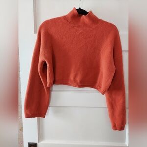 Faith & Zoe Cropped Mock Turtleneck Sweater